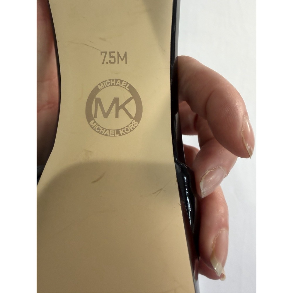 the Michael Kors Martina Patent Leather Peep-Toe Platform Pump. Size 7.5 - Picture 6 of 13